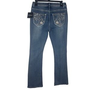 Harper Ivy Womens Bootcut Jeans Embellished Cross Pockets Blue Size 9 NEW